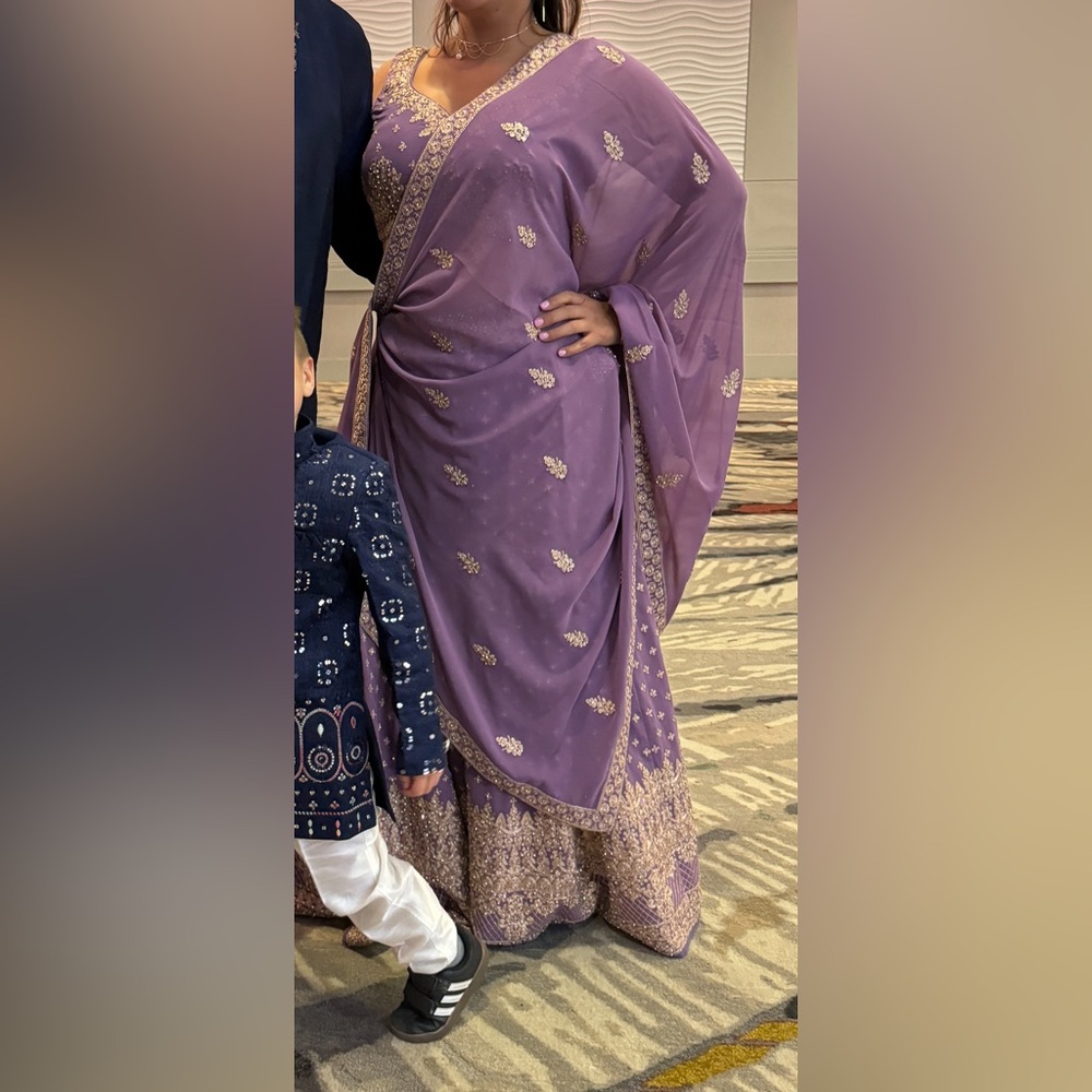 Purple Pakistani Indian Wedding Dresses, bridal Party formal